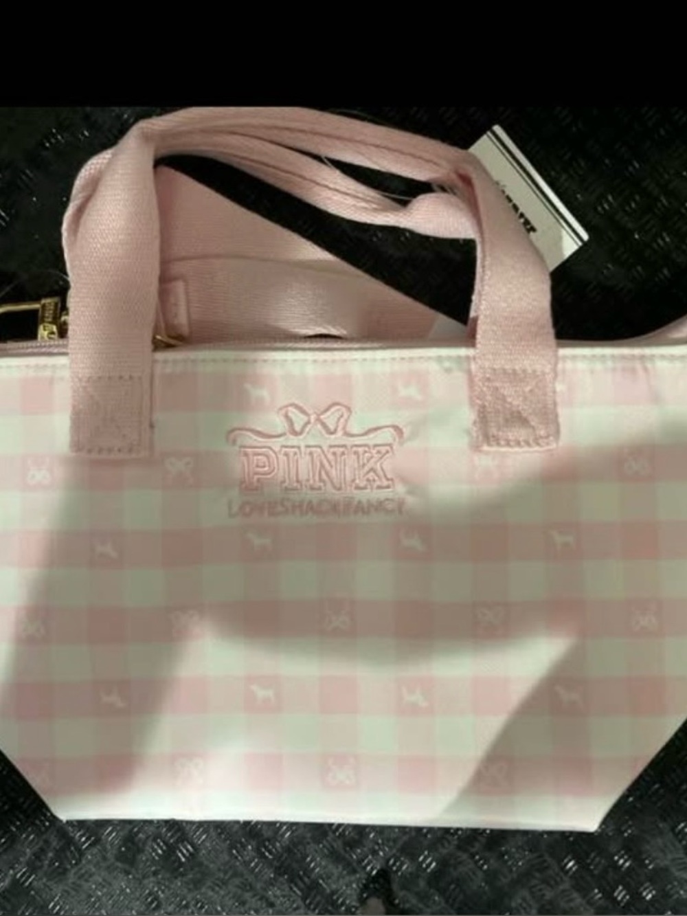 PINK Victoria's Secret Pink Checkered mini crossbody tote